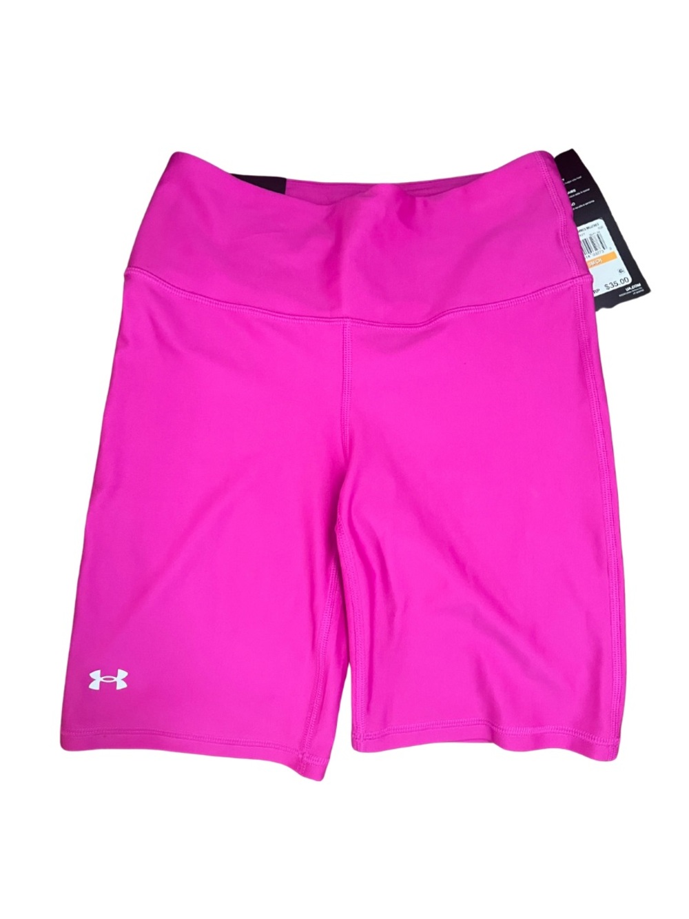 Under Armour HeatGear High-Rise Compression Bike Shorts-Magenta NWT